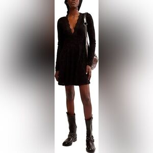 NEW Free People Lace Long Sleeve Mini Dress